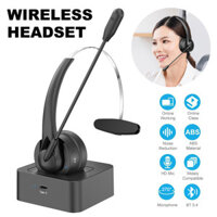 Tai nghe Bluetooth 5.0 có Mic Đế sạc Tai nghe không dây cho PC Laptop Call Center Office Thời gian nói chuyện 18H