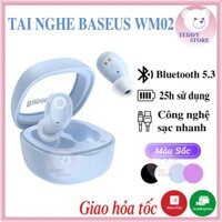 Tai Nghe Bluetooth Baseus WM02 - Tai Nghe Không Dây Giá Rẻ Đáng Mua Nhất, Kết Nối Được Với Các Dòng Điện Thoại BH 1 Năm