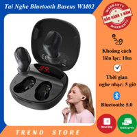 Tai Nghe Bluetooth Baseus Encok True WM01- Tai Nghe Chống Ồn, Thiết Kế Thời Thượng, Ôm Tai, Pin Khỏe, Liên Lạc Trong 10M