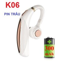 Tai nghe bluetooth Bass mạnh, Pin trâu K06 - Có nút điều chỉnh âm lượng trên tai nghe