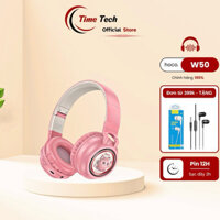 Tai nghe bluetooth chụp tai HOCO W50 cute cat - V5.3 pin 12H chính hãng, nghe nhạc bass hay & đàm thoại, hỗ trợ thẻ nhớ