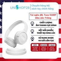 Tai nghe bluetooth chụp tai JBL Tune 510BT màu trắng (White) chính hãng Unishop28