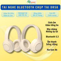 Tai Nghe Bluetooth Chụp Tai DR58 Âm Bass Mạnh, Tai Nghe Không Dây Có Mic, Pin Sử Dụng 12 Tiếng Chính Hãng
