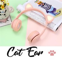 Tai Nghe Bluetooth chụp tai P47M Tai Mèo phát sáng lạ mắt_Tích hợp Micro học trực tuyến dễ dàng