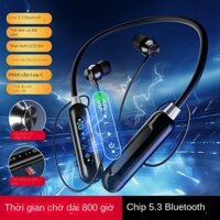 Tai nghe Bluetooth đeo cổ từ tính có tai nghe thể thao trong tai và màn hình kỹ thuật số