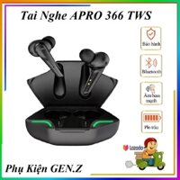 Tai Nghe Bluetooth Gaming Apro 366TWS,Tai Nghe Gaming Âm Bass Mạnh Mẽ,Thiết Kế Hiện Đại Cảm Biến Vân Tay,Đèn Led Đẹp Mắt