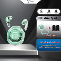 Tai nghe bluetooth gaming không dây Teemo Ultrapods Pro v5.3 cảm ứng siêu nhạy vỏ trong suốt đèn Led