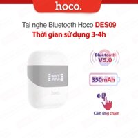 Tai nghe bluetooth Hoco DES09 V5.0, dung lượng pin 350mAh, thời gian sử dụng 3-4h , dock có LED hiển thị