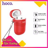 Tai nghe Bluetooth Hoco E39L V5.0 bên trái, hỗ trợ mic cảm ứng, kèm ốp đen/đỏ, tương thích nhiều thiết bị