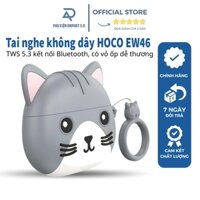Tai nghe bluetooth Hoco EW46, kèm vỏ bọc bảo vệ tai kute, chống trầy xước, bám mồ hôi, micro đàm thoại, 9H nghe nhạc
