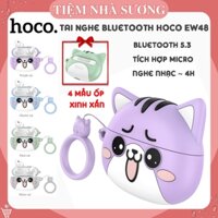 Tai nghe Bluetooth HOCO EW48 [TẶNG ỐP DỄ THƯƠNG] - Có mic đàm thoại, kết nối ổn định - Nghe liên tục đến 4H