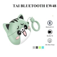 Tai Nghe Bluetooth Hoco EW48, Tai Nghe Nhét Tai Kèm Ốp Mèo Cute, Có Mic Đàm Thoại Pin Trâu Chính Hãng
