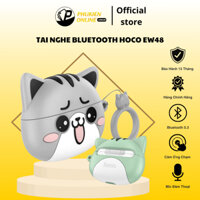 Tai nghe bluetooth Hoco EW48, tai nghe nhét tai kèm ốp kute, có mic đàm thoại, 4h nghe nhạc .