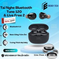 Tai Nghe Bluetooth JBL Live Free 2 TWS Có Mic, Tai nghe không dây T280 kiểu dáng thể thao, âm thanh đỉnh cao Bass chuẩn
