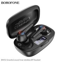 Tai nghe bluetooth không dây Borofone BW11 chính hãng có bảng led báo dung lượng và âm lượng hàng pin trâu