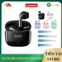 Tai nghe bluetooth Lenovo LP40 PRO, cảm ứng chạm, chống nước, âm thanh hifi, nghe nhạc 5h