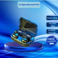 Tai nghe bluetooth M10 Pin Trâu 2500maH âm thanh trung thực, Tai nghe nhét tai đèn Led đẹp mắt, hộp sạc có màn hình LED