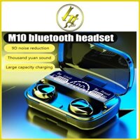Tai nghe bluetooth M10 Pin Trâu 2500maH âm thanh trung thực, Tai nghe nhét tai đèn Led đẹp mắt, hộp sạc có màn hình LED