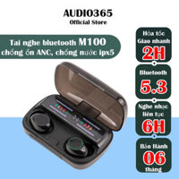 Tai nghe bluetooth M100 chống ồn ENC, pin trâu 6H liên tục, có game mode, đàm thoại, chống nước ipx5 - AUDIO365 - Hàng m
