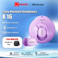 Tai nghe Bluetooth MINISO X16 Thoải mái Mặc nhẹ và di động Bluetooth 5.4 AI tăng cường cuộc gọi Khử tiếng ồn Độ phân giải cao Chất lượng âm thanh 360° Xung quanh