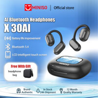 Tai nghe Bluetooth MINISO X30 AI LCD Màn hình cảm ứng thông minh Bluetooth 5.4 Chip Thoải mái Mặc trong nhiều kịch bản Nâng cấp tuổi thọ pin Đèn điều khiển cảm ứng 135 ngôn ngữ