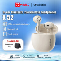 Tai nghe Bluetooth MINISO X52AI Bluetooth 5.4 ENC Khử tiếng ồn AI Cuộc gọi thông minh 10mm Màng tổng hợp Công nghệ mài mòn không áp suất Hình chữ U