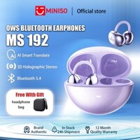 Tai nghe Bluetooth MINISO MS192 AI Clip-OnTWS Tai nghe thể thao Bluetooth 5.4 Dịch Tai nghe nhẹ và thoải mái 48H Tuổi thọ pin IPX5 chống thấm nước