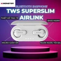 Tai nghe Bluetooth MONSTER TWS M1007 không dây chống nước ipx5, tai nghe có micro chống ồn thiết kế siêu mỏng, bass tốt