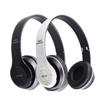 Tai nghe bluetooth P47 có khe cắm thẻ nhớ 2 màu trắng - đen