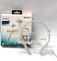 Tai nghe bluetooth Philips đeo cổ cao su mềm thoải mái, ổn định.