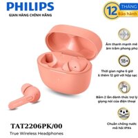 Tai nghe Bluetooth PHILIPS TAT2206PK- Hàng chính hãng- Hồng