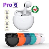 Tai nghe bluetooth Pro 6 kết nối không dây có cảm biến đổi tên định vị âm thanh nổi và bass trầm