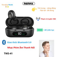Tai nghe Bluetooth REMAX TWS-41 kháng nước, Tai nghe không dây Âm thanh nổi trung thực nghe nhạc chơi game, Thể thao.