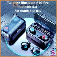 Tai nghe bluetooth S10 Pro V5.2 cao cấp, cảm ứng vân tay, Chống nước IPX7 , nghe nhạc 10h, kiêm sạc dự phòng MÃ S10