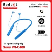 Tai nghe bluetooth Sony In Ear không dây WI-C400 - Hãng phân phối chính thức chất lượng âm thanh sắc nét driver 9mm các nút chặn dây chống rối thuận tiện khi hoạt động mạnh