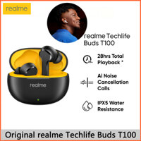 Tai Nghe Bluetooth T100 Realme Techlife Buds T100 Thiết Kế Thời Trang | Máy Gọi Điện Chống Tiếng Ồn Ai | Dây Đeo Chống Thấm Nước IPX5 IPX5 Chất Lượng