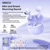 Tai nghe Bluetooth TWS Remax Cozybuds W3 V5.3, Pin 6H, Chống ồn ENC, Tăng giảm Volume - Phụ Kiện
