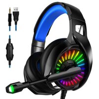 Tai Nghe Chơi Game 7.1 Ảo Tai Nghe Có Dây 4D Stereo Đèn RGB Game Tai Nghe Nhét Tai Có Micro Dành Cho Xbox One Máy Tính PS4 Game Thủ - one, one