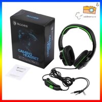 Tai nghe chơi game màu đen và xanh có micrô Tai nghe có dây chống ồn cho máy tính PC Gamer cho SADES SA708