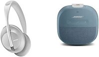 Tai nghe chống ồn Bose 700, Dạng bạc sang trọng & Loa di động Bluetooth SoundLink Micro: Loa nhỏ chống nước có microphone, Màu Xanh Da Trời