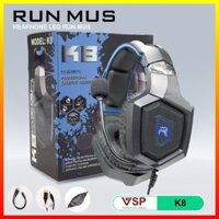 Tai nghe chụp tai Bass mạnh K8, Tai nghe Có Dây Kèm có mic đàm thoại, Âm thanh siêu đỉnh, hỗ trợ giải trí, học tập siêu