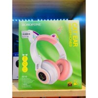 Tai Nghe Chụp Tai Bluetooth V5.0 Borofone Model BO18 Kiểu Dáng Tai Mèo Có Đèn Led Chớp Nháy