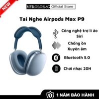 Tai nghe chụp tai Bluetooth Air-Pods Max P9 Bass Mạnh Công Nghệ Chống Ồn ANC Âm Thanh Xuyên Âm Pin Trâu Sử Dụng 20h Đa Dạng Màu Sắc Phù Hợp Với Mọi Người Dùng Cho Điện Thoại.