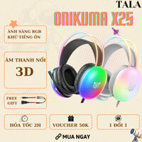 Tai Nghe Chụp Tai Có Dây Onikuma X25 Có Micro Đa Hướng Có Đèn RGB LED