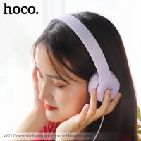 Tai Nghe Chụp Tai Có Mic Hoco W21 - Trẻ Trung, Âm Thanh Trung Thực, Chơi Game, Nghe Nhạc Cực Phê - Hàng Chính Hãng - TÍM