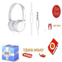 Tai nghe chụp tai F10 Màu Trắng ( Có thể gấp gọn)+ tặng máy nghe nhạc mp3