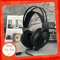 Tai Nghe Chụp Tai Gaming Zidli V5000 Có Mic Dành Cho Chơi Game, Âm Thanh Chất Lượng, Đèn Led Rgb Màu Xanh Chuyên Nghiệp