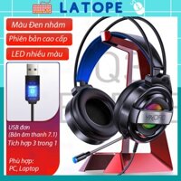 Tai nghe chụp tai Gaming Latope tai nghe có dây chống ồn Led nổi bật Q3