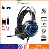 Tai nghe chụp tai Gamming Hoco ESD06 - Hi.Res Audio 7.1 Cho Âm Thanh Vòm, Driver 40mm, Led RGB Siêu Chất