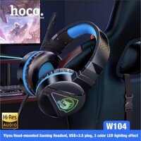 Tai Nghe chụp tai headphone Chơi Game HOCO W104, Tai Nghe Chụp Tai Có Dây, Có Micro Và Xbox PS4, Máy tính